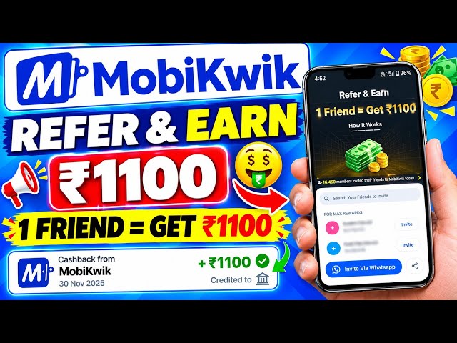 Mobikwik Refer & Earn 2026 | MobiKwik Refer And Earn Kaise Kare |Best Refer & Earn App | New Update