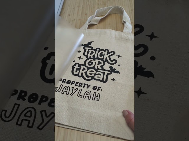 Make it glow 🌟 Halloween trick or treat candy bag with glow in the dark htv