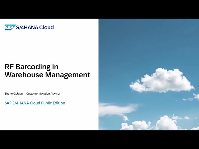 RF Barcoding in Warehouse Management in SAP S/4HANA Cloud Public Edition