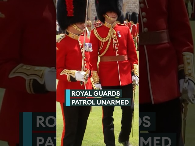 Royal Guards patrol unarmed