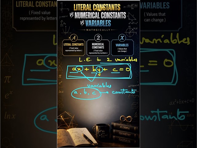 Literal Constants vs Numerical Constants vs Variables #maths #class9 #class10 #Algebra #cbse #tips