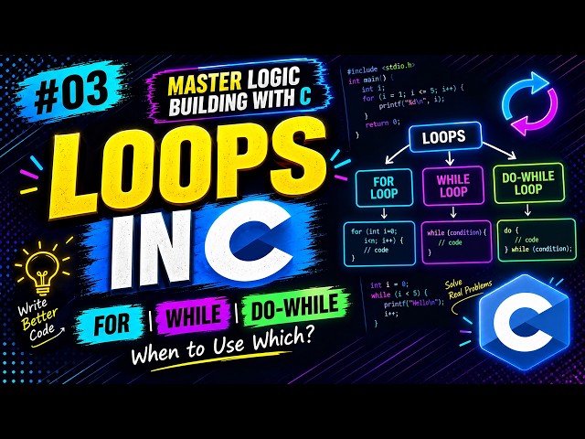 Loops in C Explained | For, While & Do-While Loops with Examples | #03