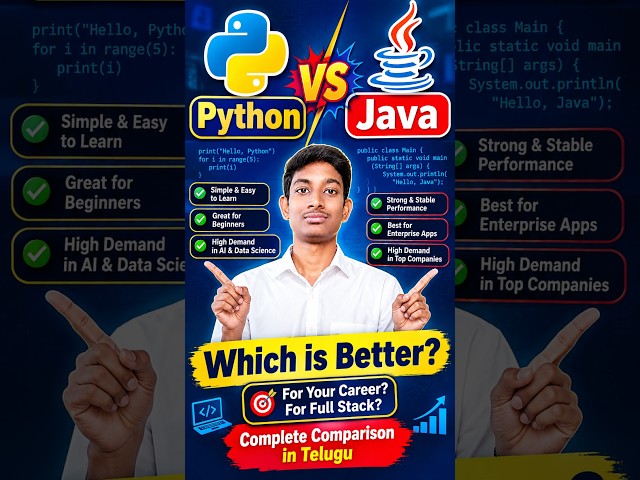 Java vs Python | Which One Should You Learn? | Java vs Python #Shorts