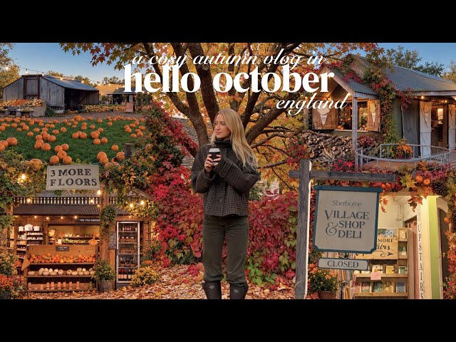 hello october: autumn in rural england 🍂 pumpkin patch, cinema night & village shopping