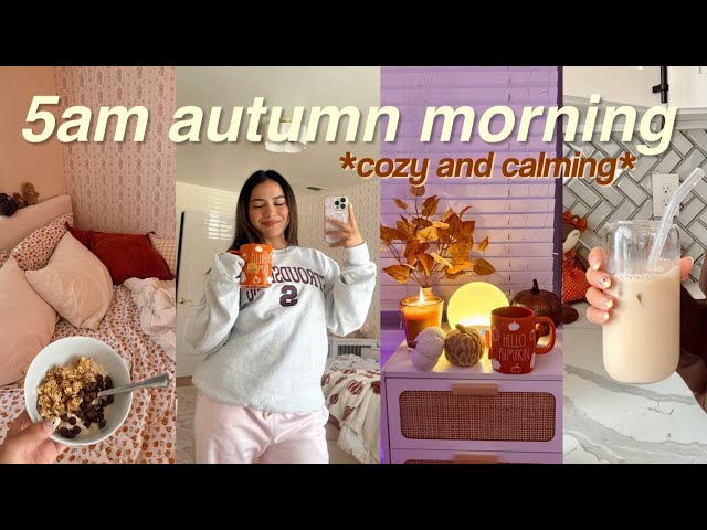 5am COZY FALL MORNING 🍂🧸 slow, quiet, productive routine