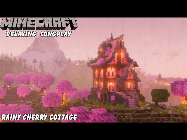 Rainy Cherry Home - Minecraft Relaxing Longplay (No Commentary)