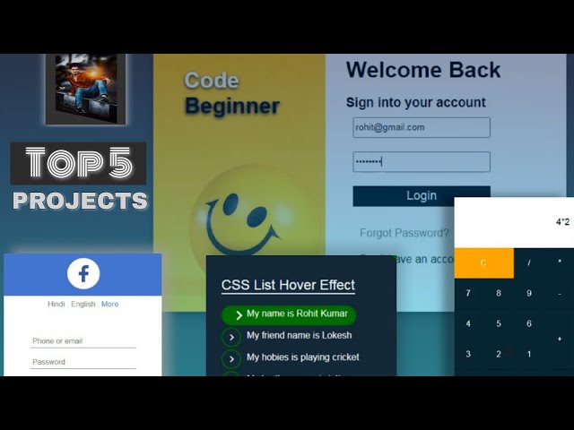 Top 5 Amazing Projects of HTML and CSS | HTML CSS Projects