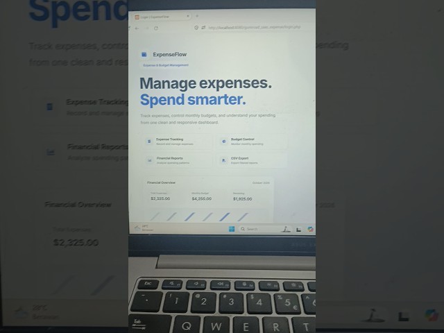 ExpenseFlow – PHP MySQL Expense & Budget Management System