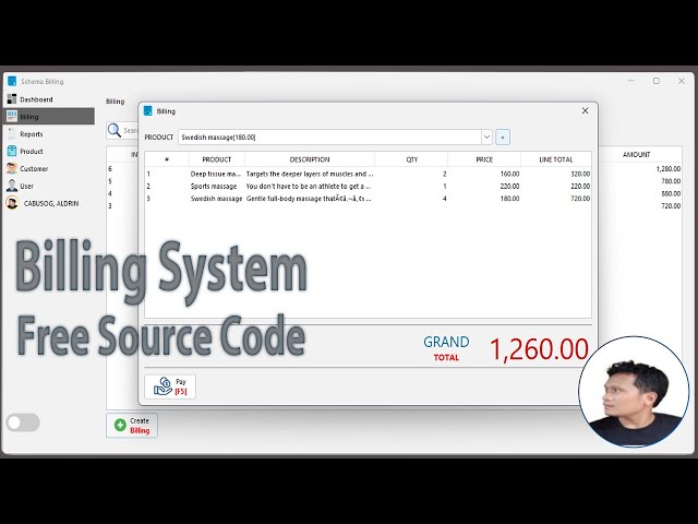 Billing System with Free Source Code (Java Swing)