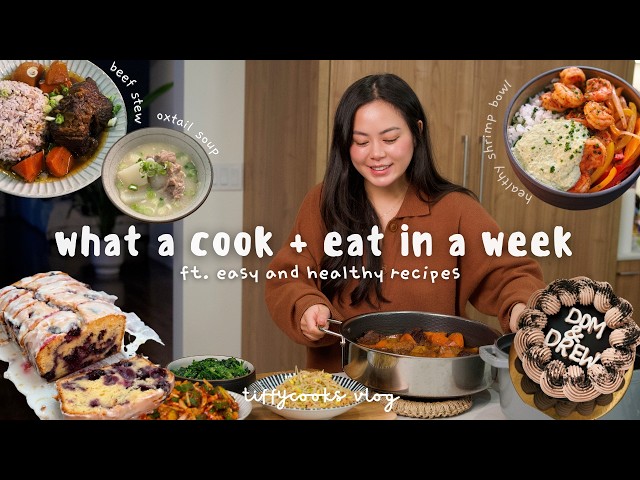 what i cook + eat in a week ft. easy & healthy recipes 🍛 | husband's birthday, mini whistler trip