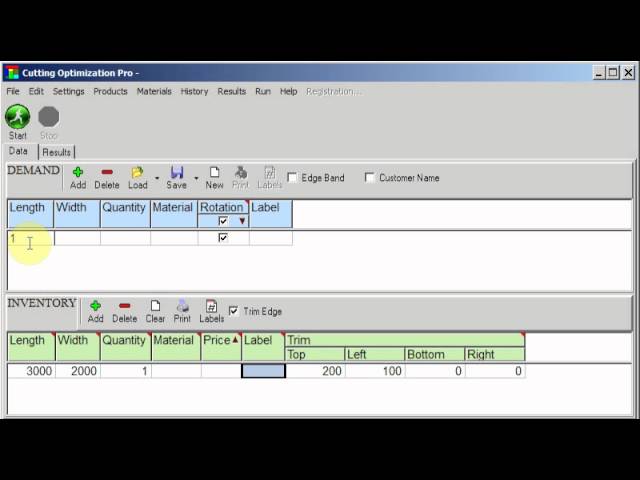 Trim of sheet's edges in Cutting Optimization pro 5