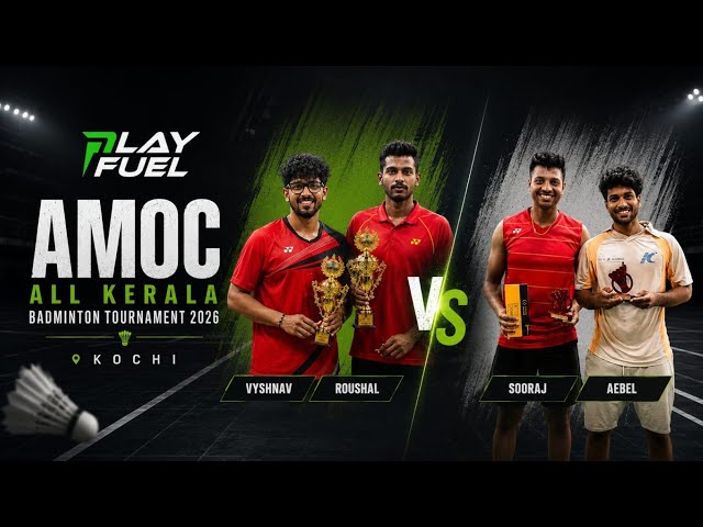 ROUSHAL | VYSHNAV ⚡ VS SOORAJ | AEBEL 🤯: AMOC  ALL KERALA BADMINTON TOURNAMENT KOCHI 🎯 2026 🏸