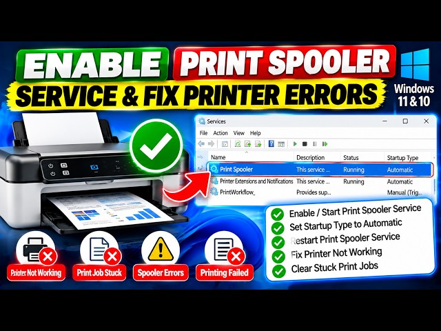 How to Enable Print Spooler Service & Fix Print Spooler & Printer Errors in Windows 11 & 10