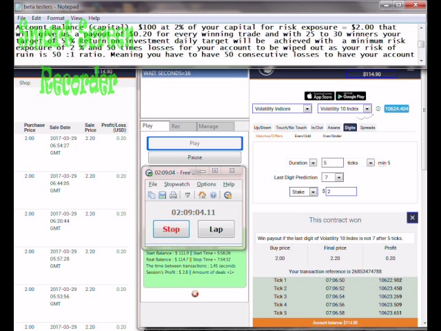 Beta Testers wanted for Testing my Anti-Martingale Digit Differs .