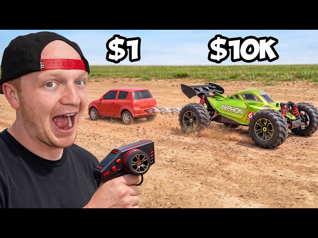 $1 vs $10,000 RC Car Tug of WAR!