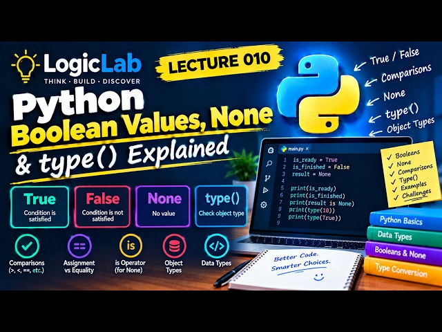 Python Mastery #010 — Boolean Values, None & type() Explained