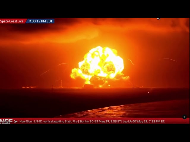 Blue Origin New Glenn spacecraft exploding at NASA Cape Canaveral launch complex 36.