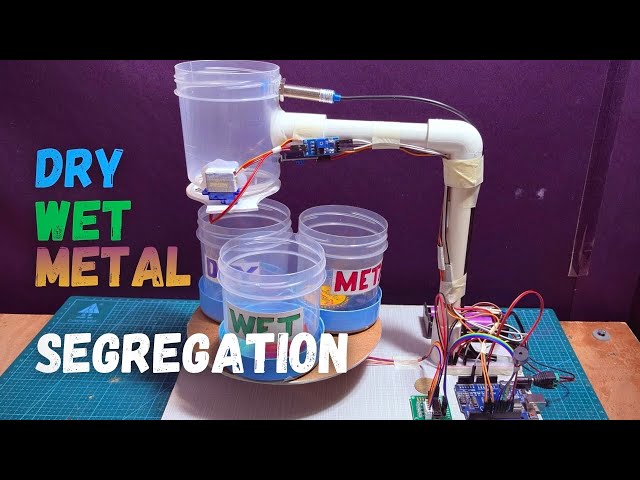 Smart dustbin project Waste Segregation System | Dry–Wet–Metal Detection | #arduino  School Project