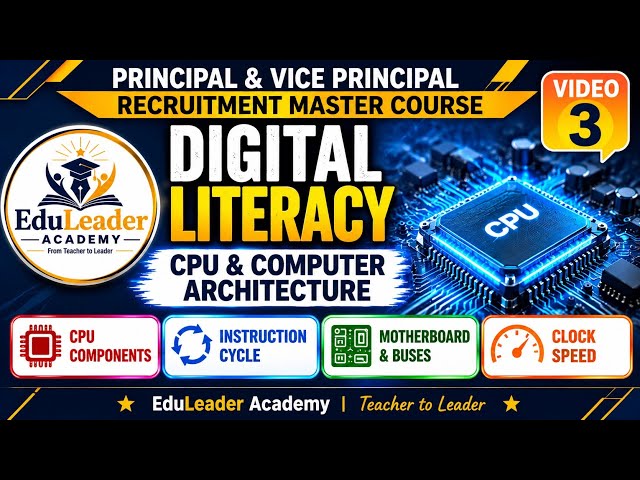 CPU | ALU, CU, Registers, Buses & Clock Speed | Digital Literacy | UPSC Principal & VP Exam | MCQ