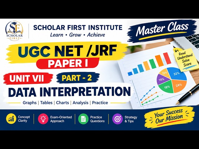 Master Class: Paper I - Unit VII (Part 2) : Data Interpretation I UGC-NET I Scholar First Institute