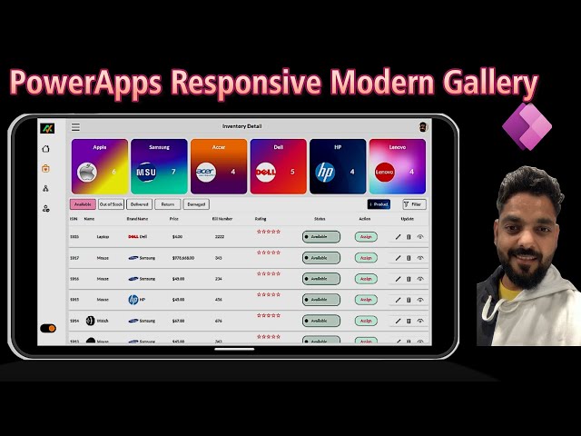 Power Apps Modern Gallery Design | Modern UI Design PowerApps - Inventory System Part 4