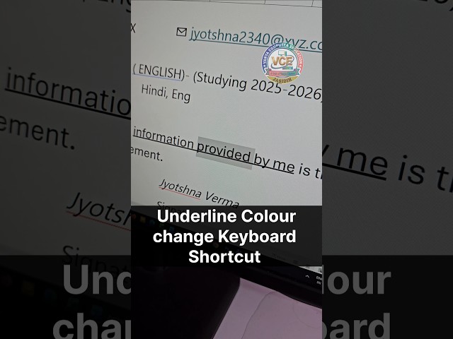 MS word change underline color easily using keyboard shortcut