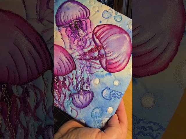 Watercolor Jellyfish Art Quilt