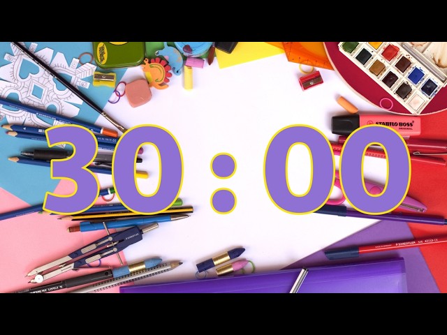30 Minute Timer Back to School 📚 | Classroom Countdown with Bell & Positive Music