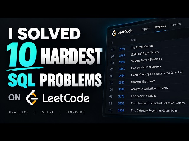 I Solved 10 Hardest SQL Problems on Leetcode