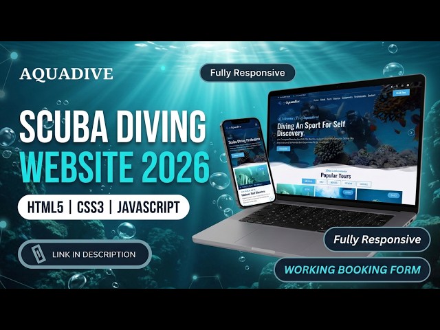 🌊 Scuba Diving Website Template 2026 | HTML5 Responsive Design | AquaDive