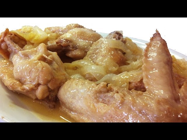 Alitas encebolladas - タマネギと鶏手羽 - Chicken wings with onion