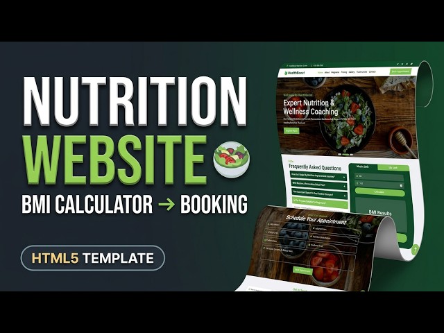 🥗 Nutrition & Wellness Website Template 2026 | HTML5 Responsive Landing Page (LIVE DEMO)