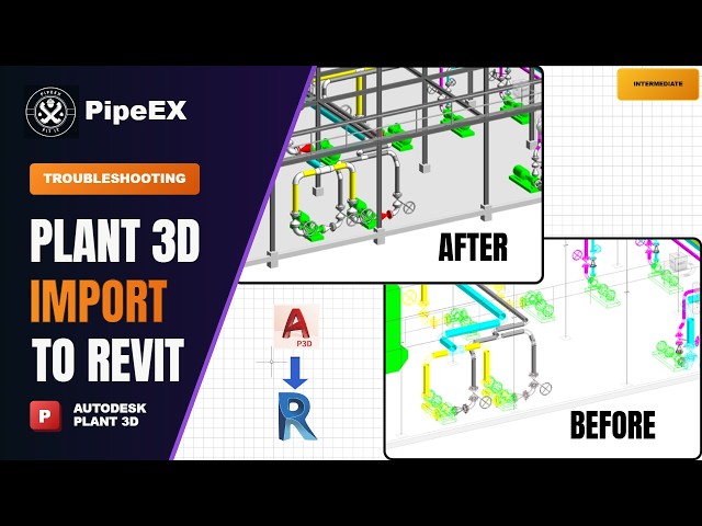 How to Import AutoCAD Plant 3D Files into Revit | Convert Plant 3D Geometry to Solids