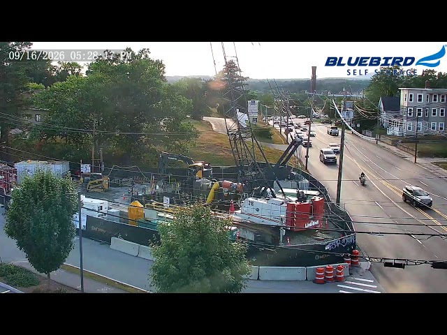 Live 24/7: Manchester NH Cemetery Brook Drain Tunnel Project | Bluebird Self Storage Cam