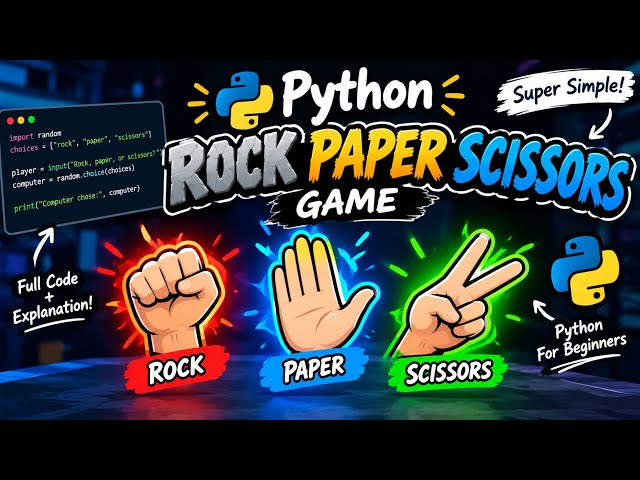 🐍 Python Rock Paper Scissors Game | Beginner Coding Tutorial 🎮 | Easy Python Game