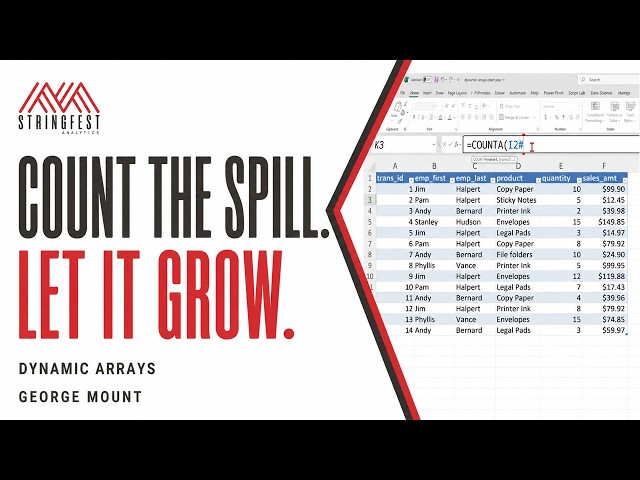 Count a Spilled Range in Excel with COUNTA and the # Operator