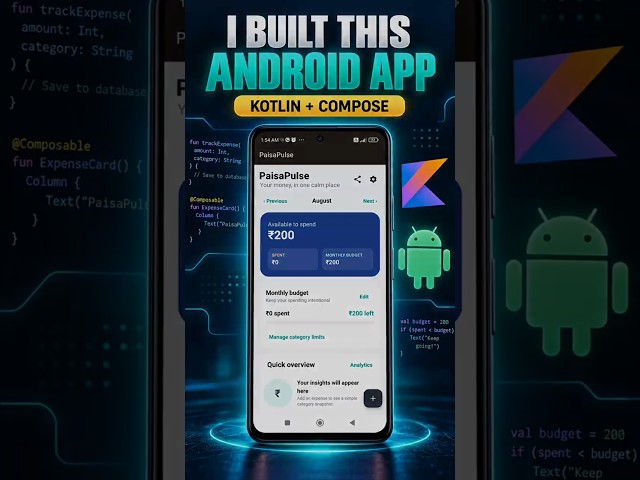 I Built an Industry-Grade Android Expense Tracker Using Kotlin 🚀 #shorts