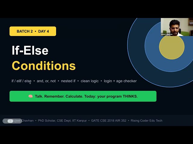 Python if-elif-else for Beginners — Logical Operators, Nested if + Login Program | Day 4 Full Class