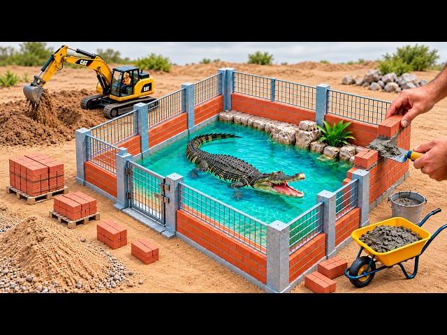 Would You Trust This Mini Crocodile Enclosure - DIY Mini Construction | MinMin Tractor
