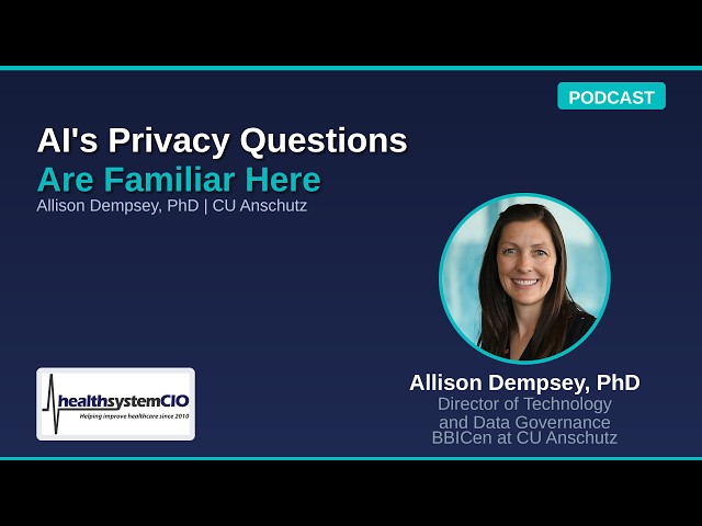 Behavioral Health Saw AI's Privacy Questions First | Allison Dempsey, CU Anschutz