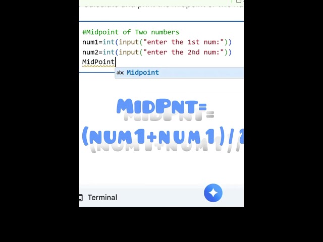 Python Program | Midpoint of Two Numbers 🔢🐍 | Beginner Friendly