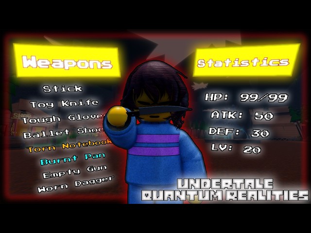 [CODE] Frisk + All Weapons | Showcase | Undertale: Quantum Realities