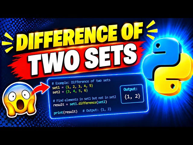 What is Difference() Method in Python Set? | Set Difference | Python Tutorial for Beginners