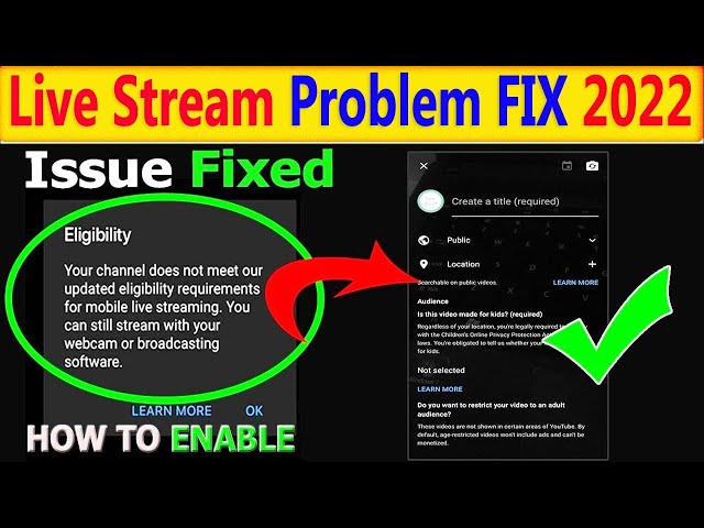YouTube Live stream Eligibility Problem Solved