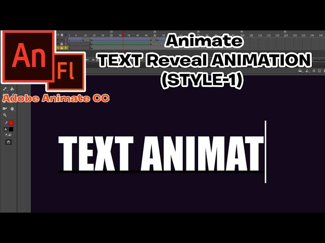 Animate Text Reveal Animation (Style-1) Adobe Animate CC Tutorials