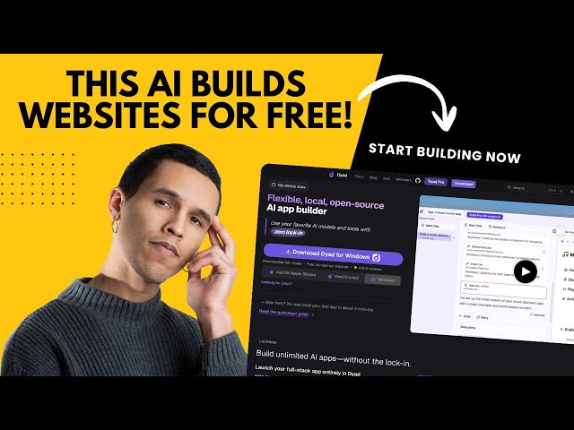 This FREE Open-Source AI Website Builder Runs on Your Computer | Dyad Tutorial.