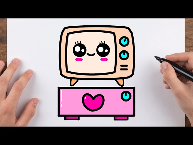 How to make a Cute Television 📺 | Easy Step by step drawing for kids.
