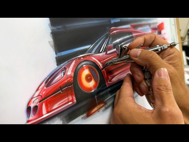 The Art of Ink & Airbrush: Ferrari F50 GT