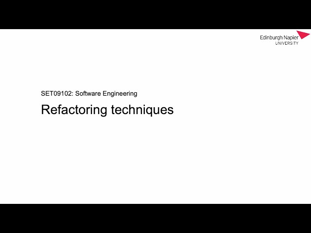 Refactoring techniques
