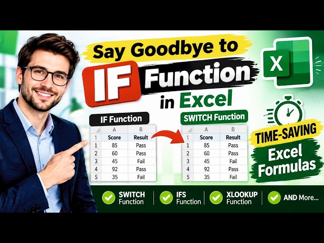 Say Goodbye to IF Function in Excel! 🚀 Master SWITCH Function & Time-Saving Excel Formulas